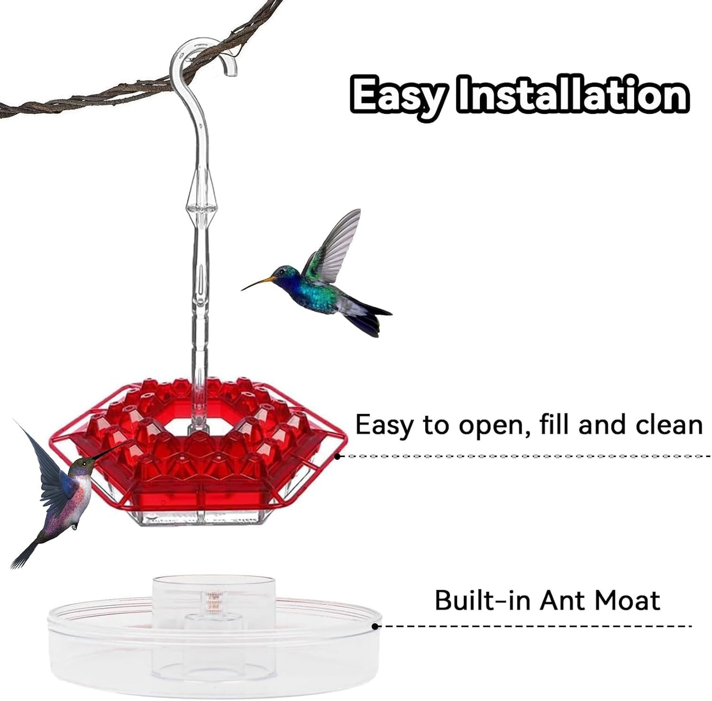 Garden Hummingbird Flower Feeder