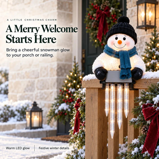 WinterGlow Snowman Icicle Light Decor