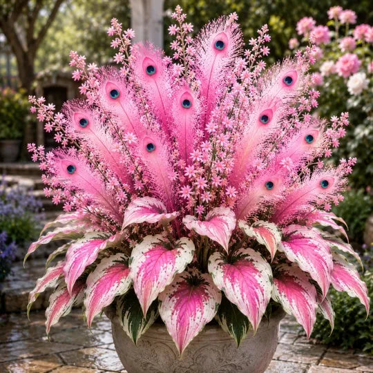 🏠🤗 Peacock Flame Hosta™ – Effortless Beauty For Shady Spaces💥 (1 flower bulb)