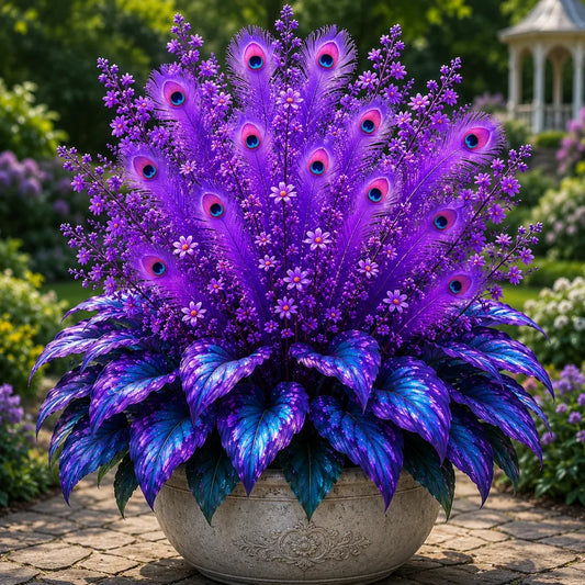 🏠🤗 Peacock Flame Hosta™ – Effortless Beauty For Shady Spaces💥 (1 flower bulb)