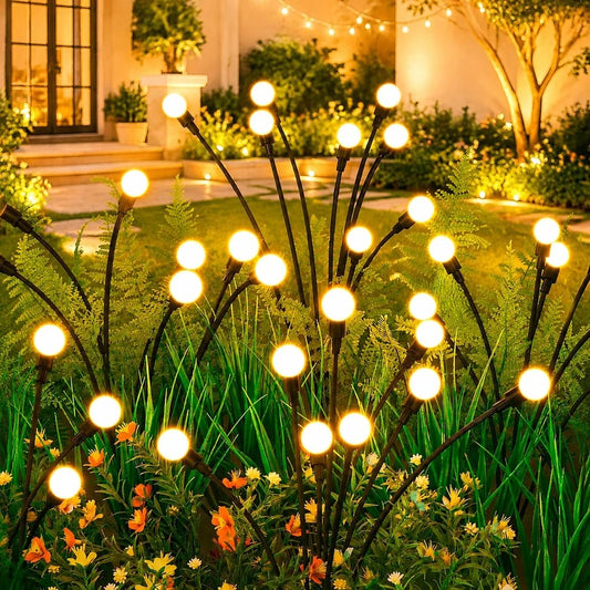 8 LED heads Solar Firefly Garden Lights