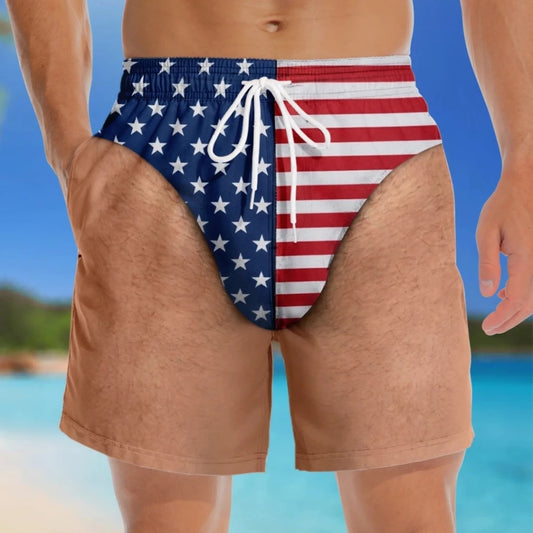 Custom Patriotic Swim Trunks