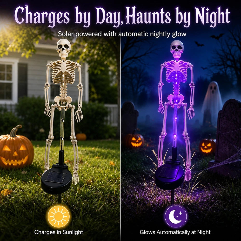 Solar Skull Garden Light