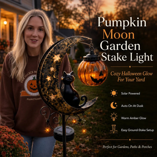 Pumpkin Moon Garden Stake Light