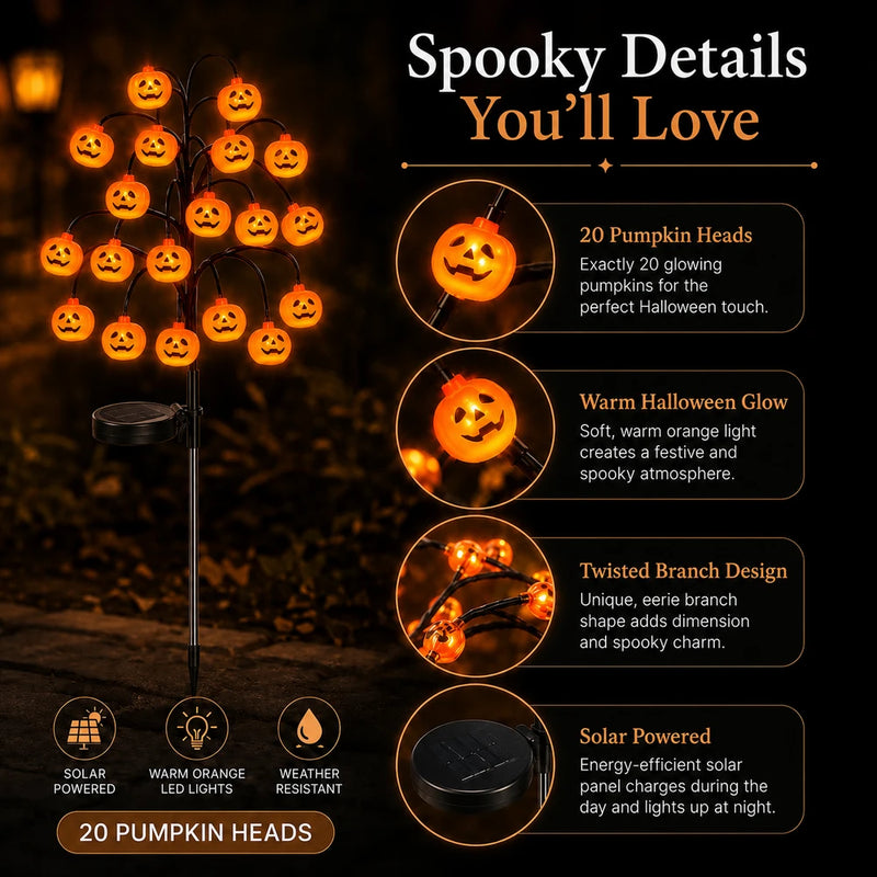 🎃 Pumpkin Solar Stake Lights – Halloween Outdoor Yard Decor