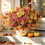 Fall Artificial Flower Halloween 12pcs, UV Resistant Colorful Fake Flower🌼