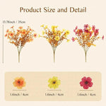 Fall Artificial Flower Halloween 12pcs, UV Resistant Colorful Fake Flower🌼
