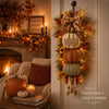 🏡🎃Lighted Stacked Pumpkin Fall Door Decor with 3 Seasonal Plaques