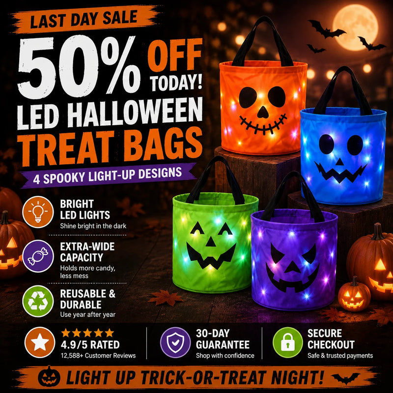LED Light Halloween Trick or Treat Bucket
