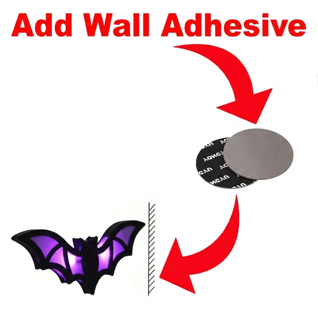 Add Wall Adhesive to Glowing Bats