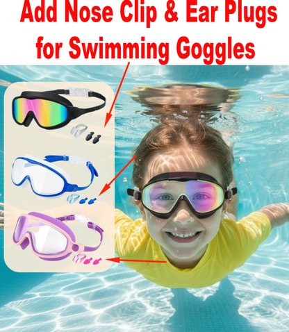 Add Nose Clip & Ear Plugs for Swimming Goggles