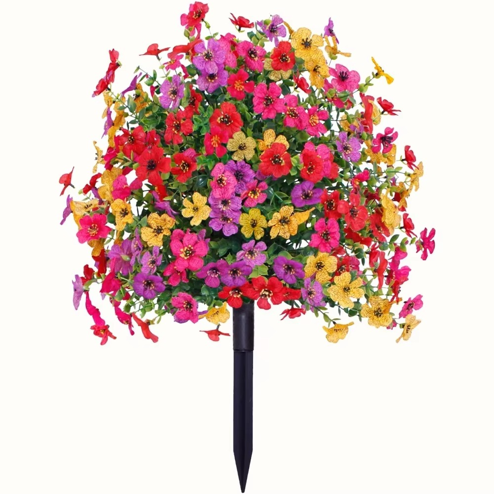 Artificial Eucalyptus and Violet Ground-Insert Floral Decoration