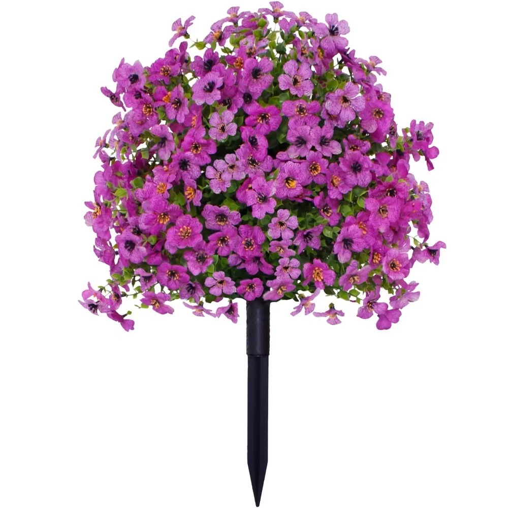 Artificial Eucalyptus and Violet Ground-Insert Floral Decoration