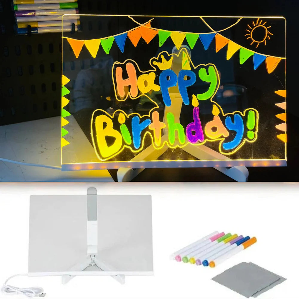 🔥 Last Day Sale Price | 🎄 LED Drawing Board (7-Color Glow) .
