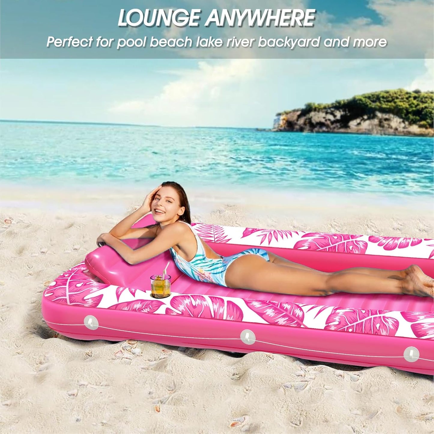 SunDeck Inflatable Pool/Beach Lounger Comfort Float