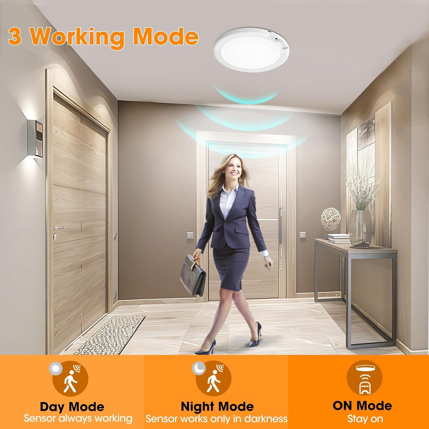 Magnetic Rechargeable Motion Ceiling Light