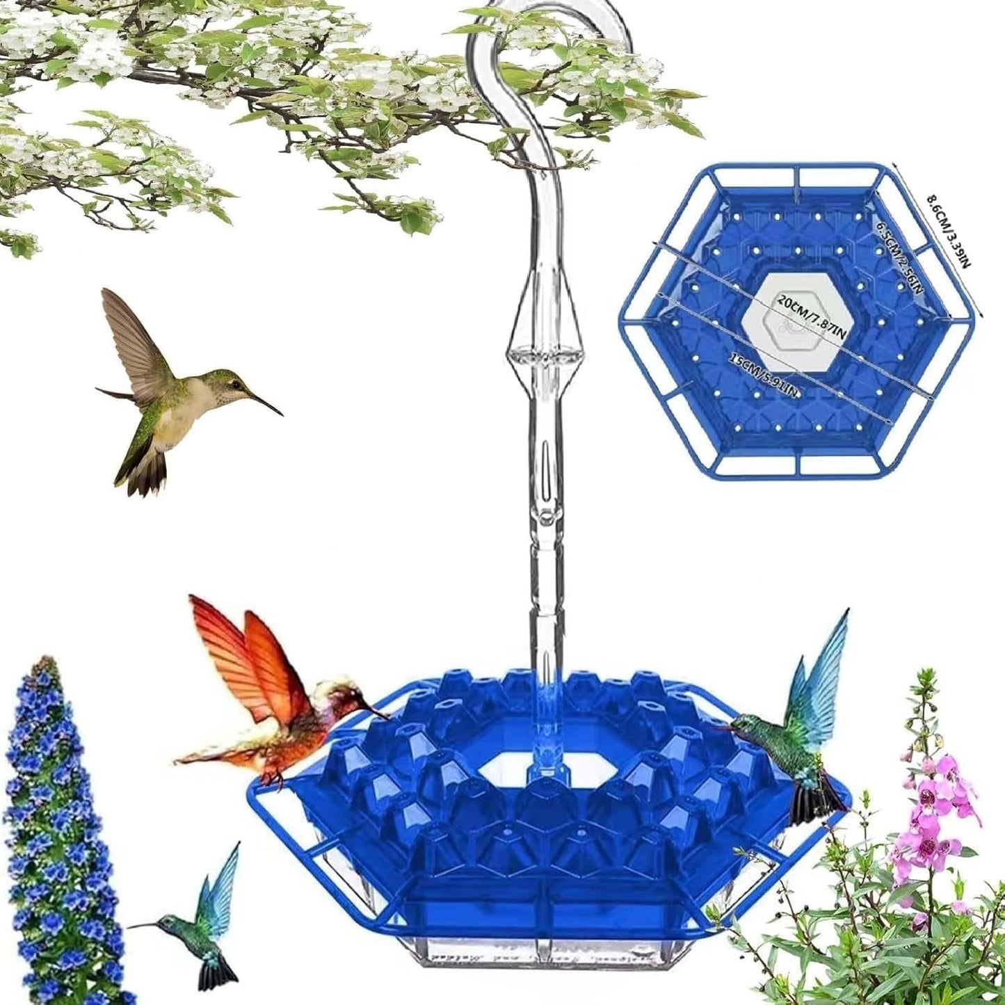 Garden Hummingbird Flower Feeder
