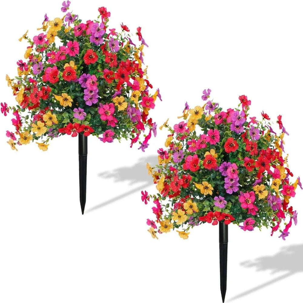 Artificial Eucalyptus and Violet Ground-Insert Floral Decoration