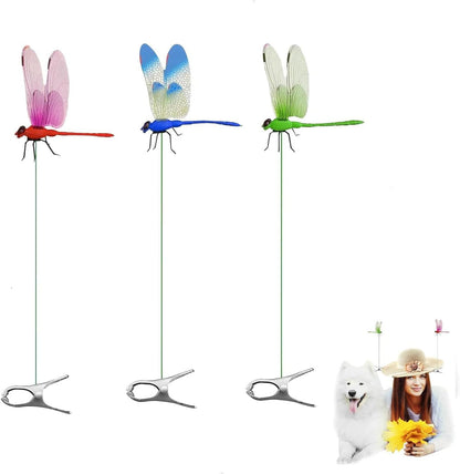 Garden Dragonfly Clip Stakes Set