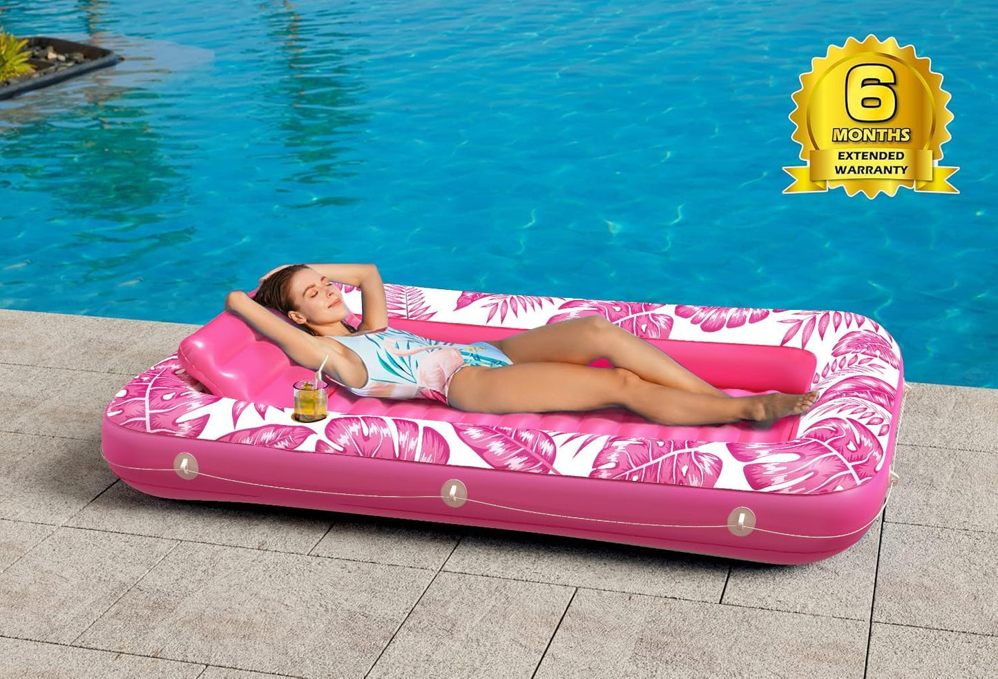 SunDeck Inflatable Pool/Beach Lounger Comfort Float