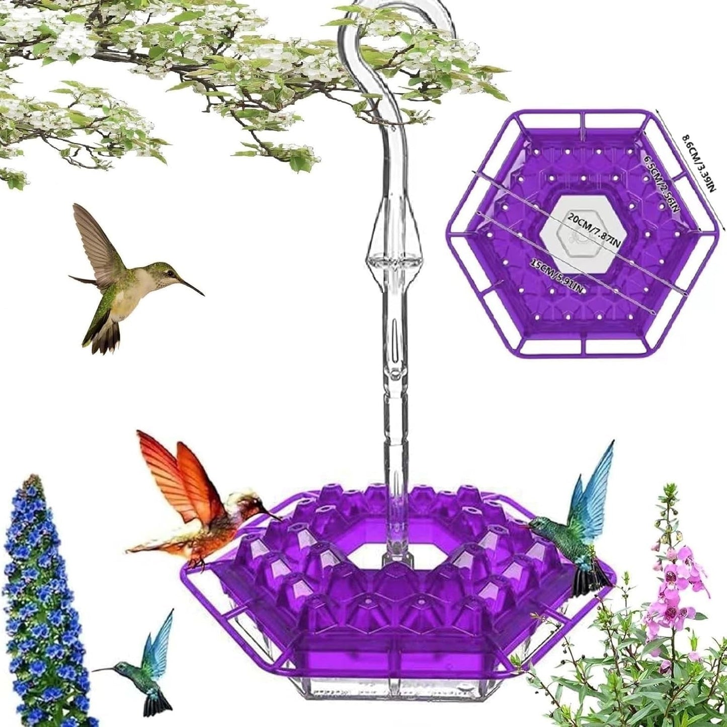 Garden Hummingbird Flower Feeder