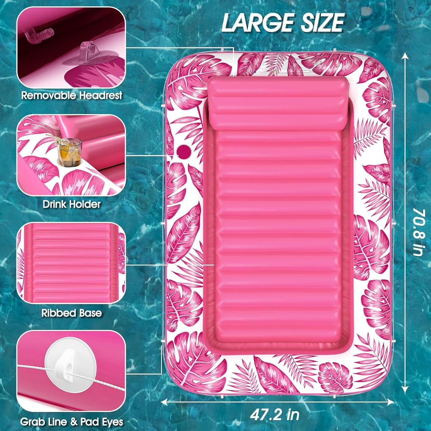 SunDeck Inflatable Pool/Beach Lounger Comfort Float